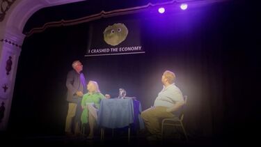 Ex-primeira-ministra britânica Liz Truss abandona evento após aparecer bandeira com uma alface e com a frase: “Eu fiz cair a economia”  