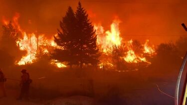 Bombeiros combatem incêndio de grande escala em Nevada 