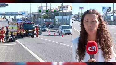Acidente entre carro e mota faz um ferido no Eixo Norte-Sul em Camarate