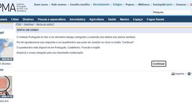 IPMA pede à população que responda a questionário para ajudar a cartografar o abalo