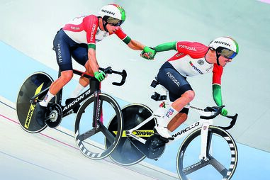 Iúri Leitão e Rui Oliveira na volta de honra