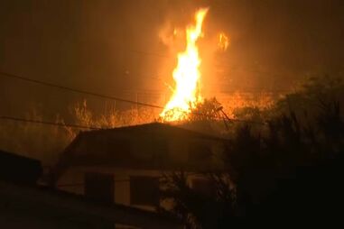 Noite intensa de combate ao fogo no Curral das Freiras na Madeira