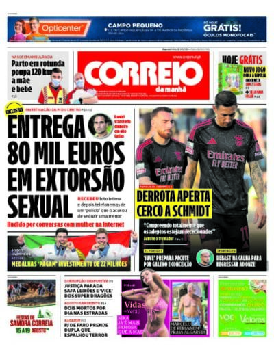 Capa de segunda-feira, 12 de agosto de 2024