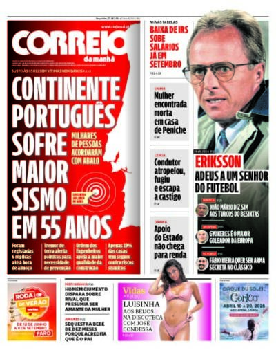 Capa de terça-feira, 27 de agosto de 2024