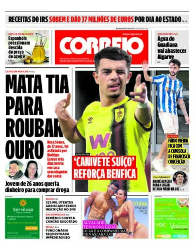 Capa de quarta-feira, 28 de agosto de 2024