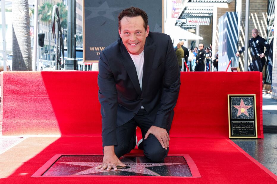 Vince Vaughn com a sua estrela no Passeio da Fama