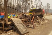 Camião destruído em incêndio em Sever do Vouga	