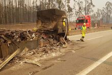 Camião destruído em incêndio em Sever do Vouga	