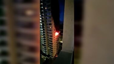 Momento da explosão num edifício residencial perto de Moscovo depois de ataque de drones ucranianos
