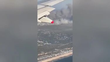 Chamas no Seixal vistas por passageiros a bordo de um avião da TAP