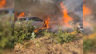 Três carros destruidos por chamas num convívio musical em Vila Nova de Famalicão