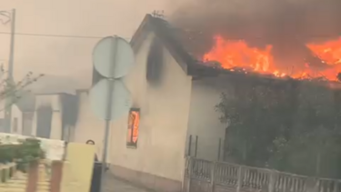 Bombeiros a caminho do fogo em Albergaria-a-Velha gravam casa a ser consumida pelas chamas  