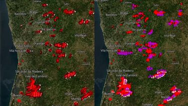 A evolução dos fogos durante um dos dias mais negros para Portugal Continental: Veja o mapa do País
