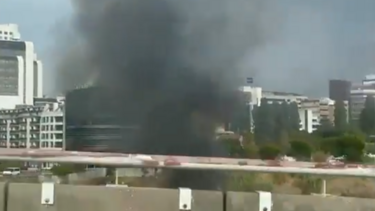 Fumo do incêndio em Sete Rios