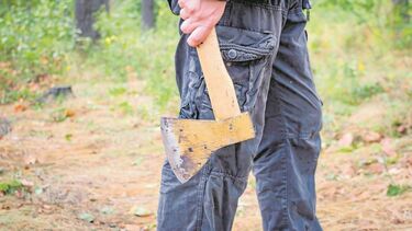 Homem deu um só golpe de machado na vítima, de 74 anos. Crime relacionado com recusa de fornecedor de álcool e dinheiro