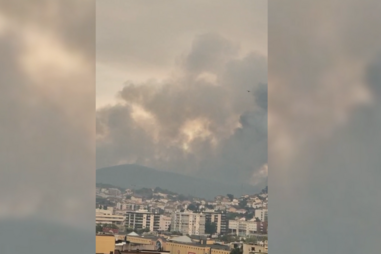 Bombeiros protegem casas ameaçadas pelas chamas em Coimbra