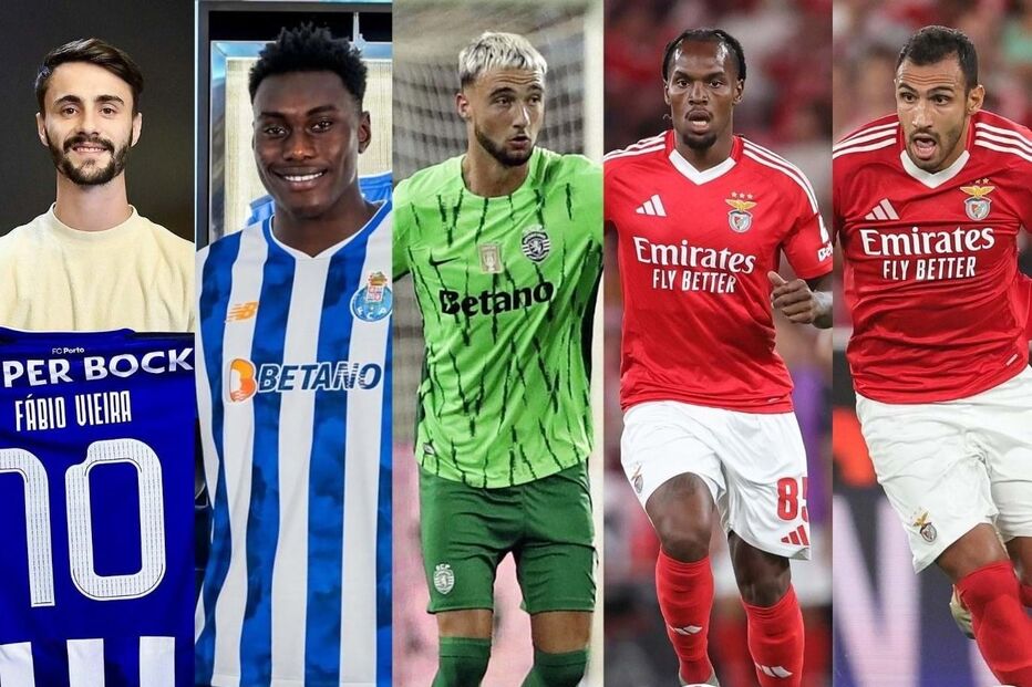 Fábio Vieira, Samu Omorodion, Zeno Debast, Renato Sanches e Vangelis Pavlidis 