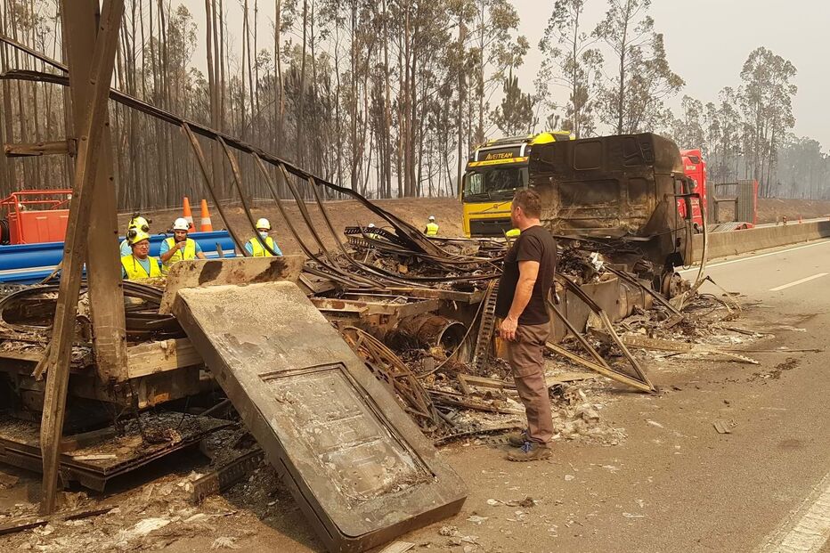 Camião destruído em incêndio em Sever do Vouga	
