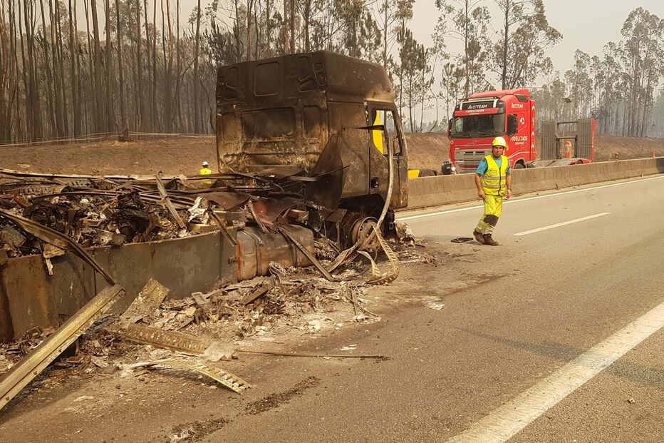 Camião destruído em incêndio em Sever do Vouga	