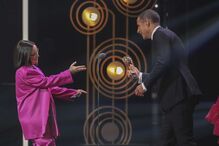Joana Marques e Ricardo Araújo Pereira numa gala dos Globos de Ouro