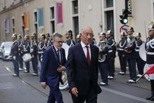 Marcelo Rebelo de Sousa e Carlos Moedas nas cerimónias da Implantação da República em 2024