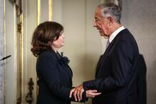 Nova presidente do Tribunal de Contas, Filipa Urbano Calvão, com o Presidente da República