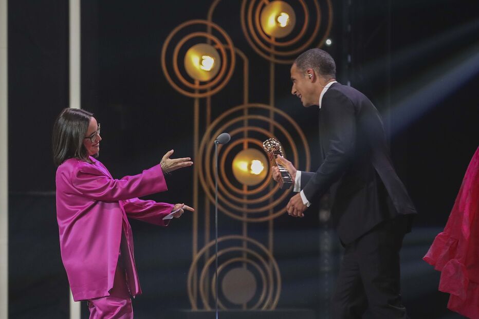 Joana Marques e Ricardo Araújo Pereira numa gala dos Globos de Ouro