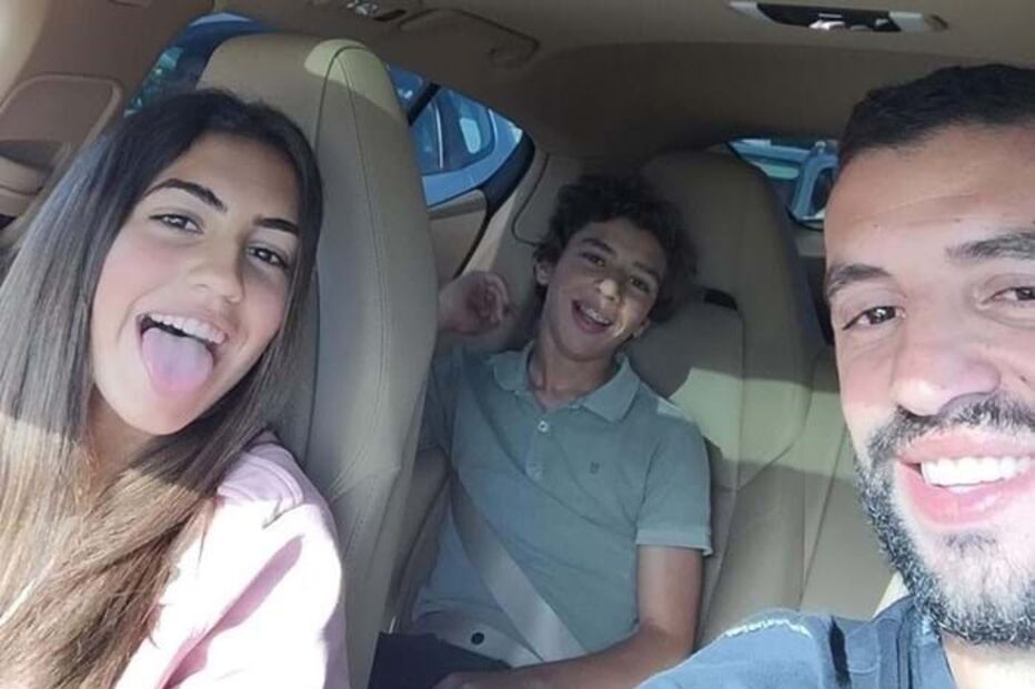 Simão Sabrosa e os dois filhos mais velhos, Martim e Mariana 