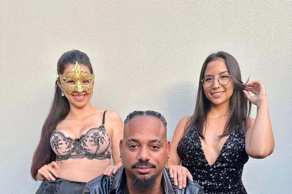 Fábio Paim com Diana Cu de Melancia e Lyx (Instagram Fábio Paim)