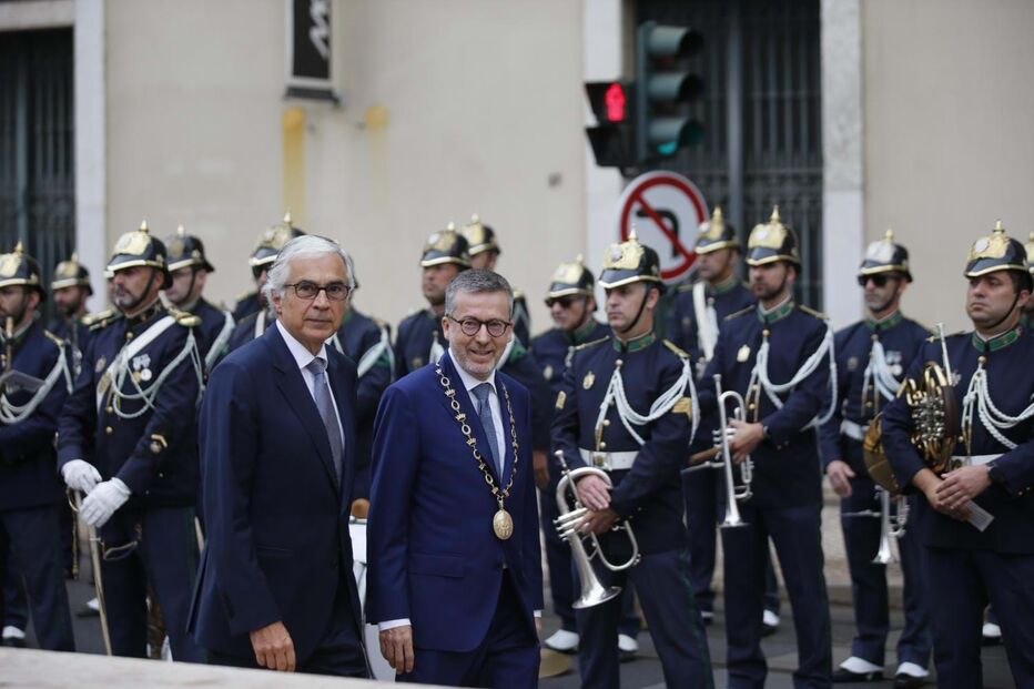 Carlos Moedas e José Pedro Aguiar-Branco nas cerimónias da Implantação da República em 2024