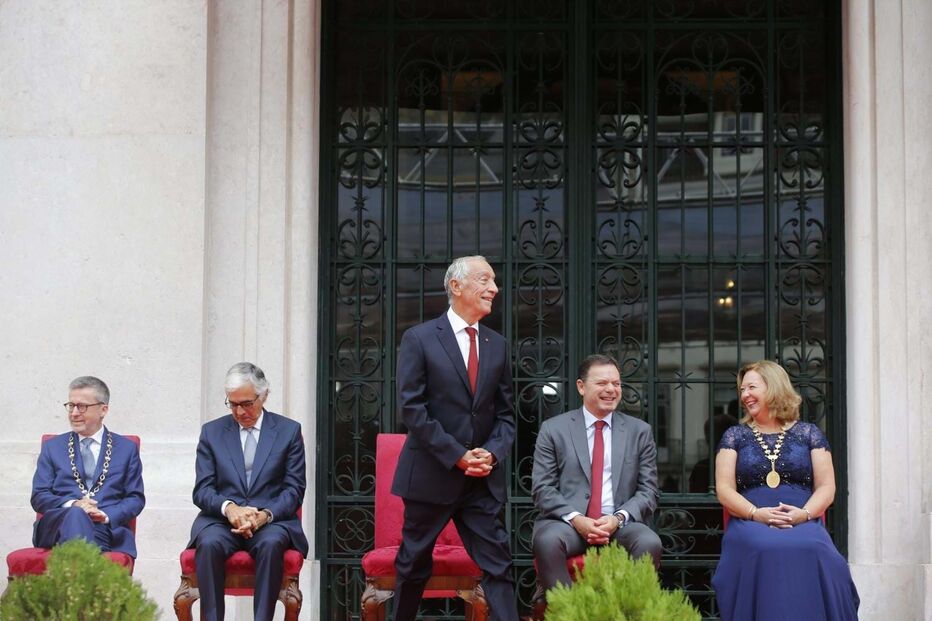 Marcelo Rebelo de Sousa, Luís Montenegro, José Pedro Aguiar-Branco e Carlos Moedas nas cerimónias da Implantação da República em 2024