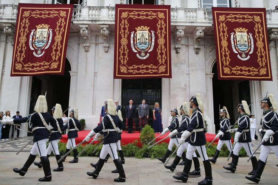 Marcelo Rebelo de Sousa, Luís Montenegro, José Pedro Aguiar-Branco e Carlos Moedas nas cerimónias da Implantação da República em 2024