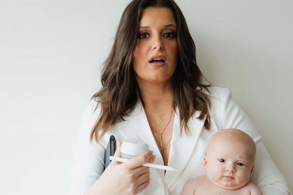 Maria Botelho Moniz com o filho