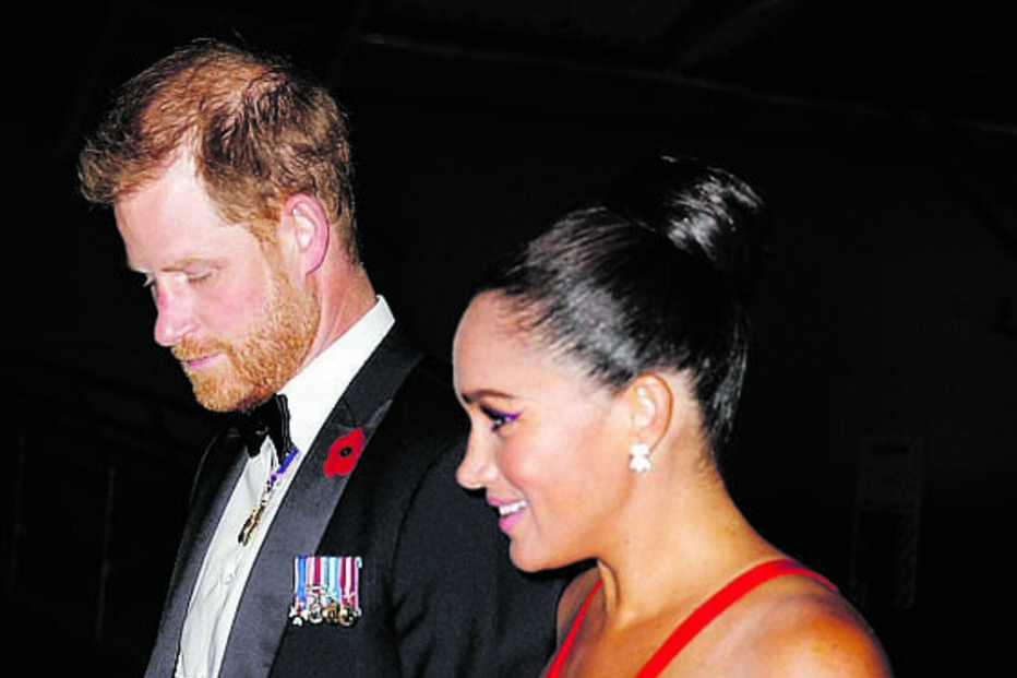 Harry e Meghan fotografados no dia 11 de novembro de 2021