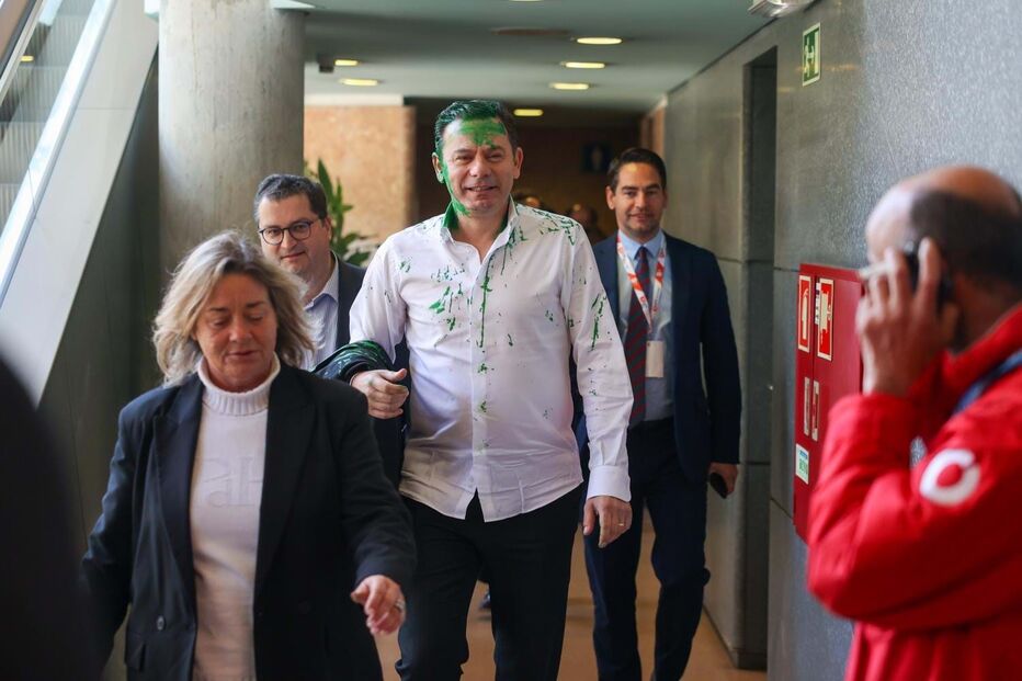 Luís Montenegro com tinta verde