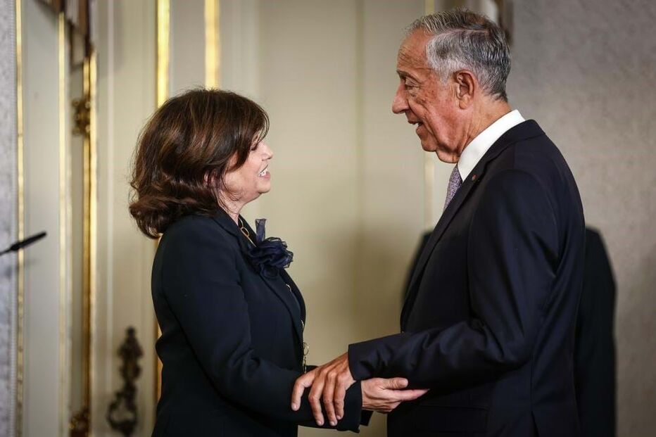 Nova presidente do Tribunal de Contas, Filipa Urbano Calvão, com o Presidente da República