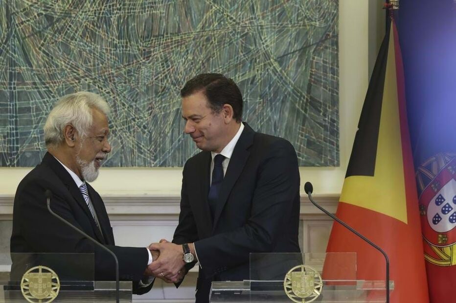 Primeiro-ministro, Luís Montenegro, acompanhado pelo primeiro-ministro de Timor Leste, Xanana Gusmão