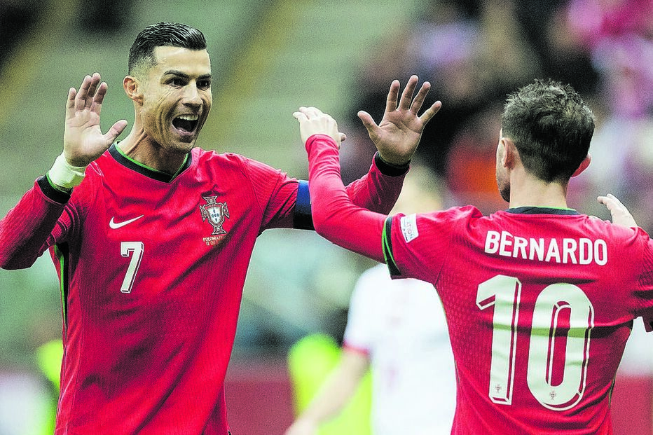 Cristiano Ronaldo e Bernardo Silva