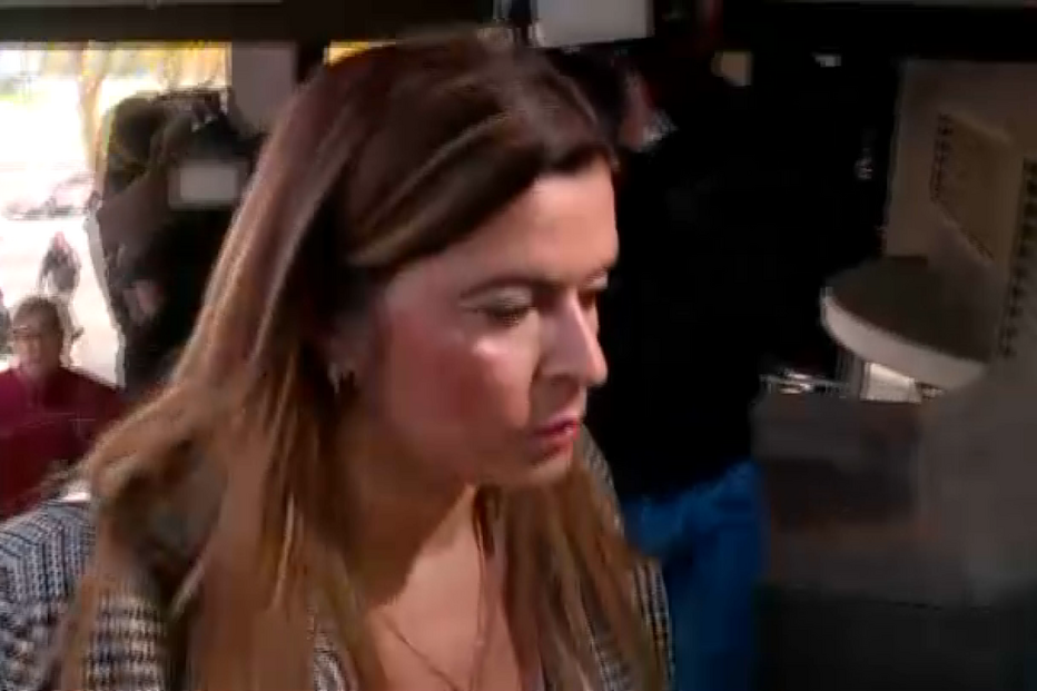 Sandra Madureira na chegada ao tribunal