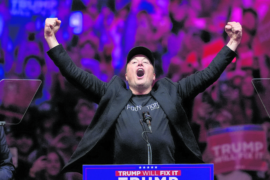 Elon Musk no comício 