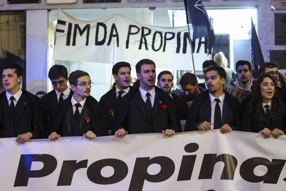 Estudantes em protesto em Coimbra