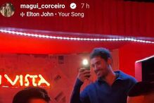 Magui Corceiro filma José Condessa em festa 