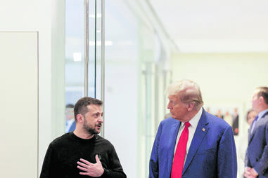 Donald Trump com o PR ucraniano, Volodymyr Zelensky