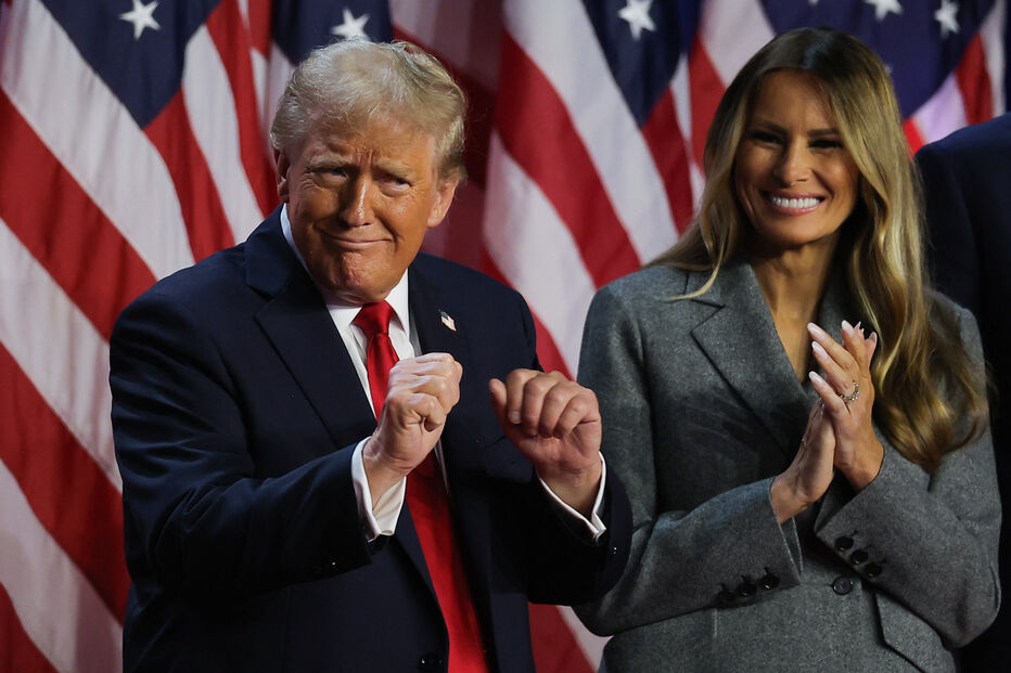 Donald Trump durante o discurso de vitória