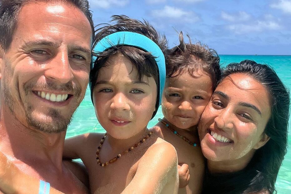 João Pereira e Natacha Esmail com os filhos