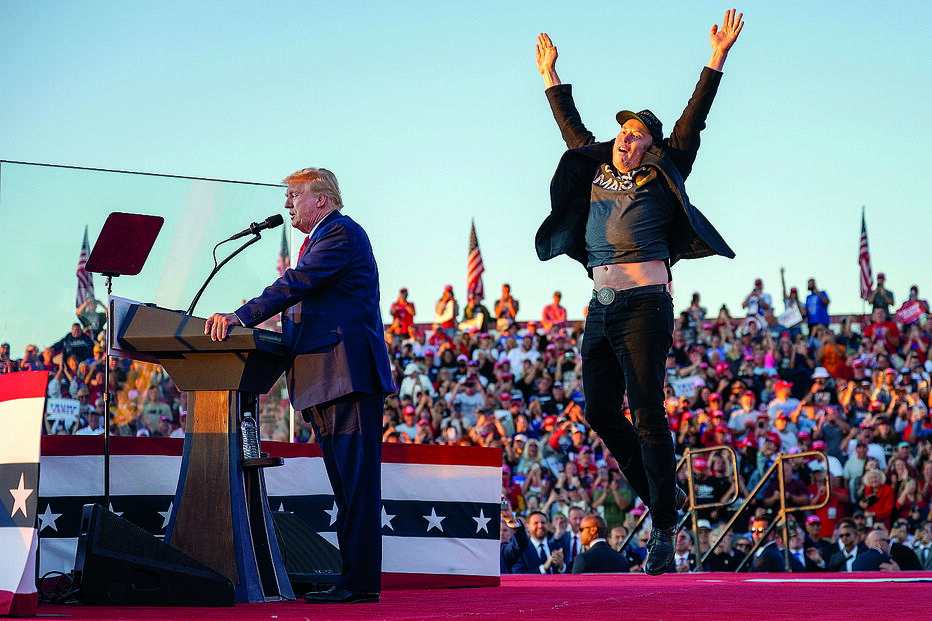 Elon Musk mostrou sempre o seu entusiasmo durante a campanha