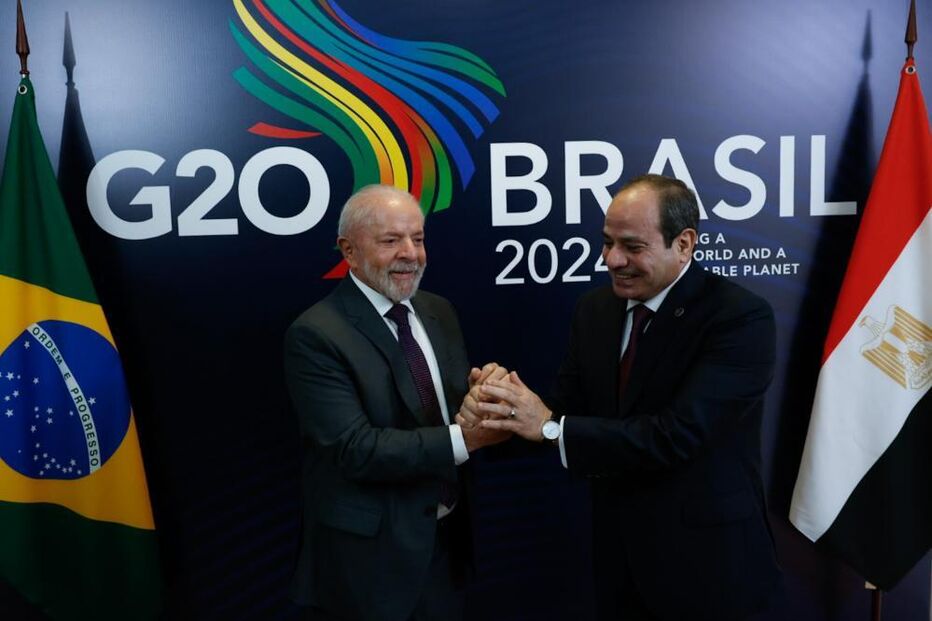 Lula da Silva ao lado do homólogo egípcio Abdel Fattah El-Sisi no G20