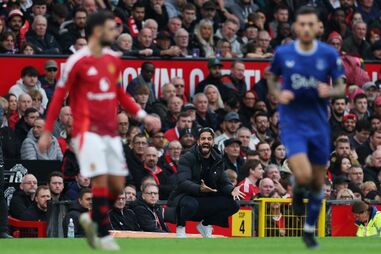 Ruben Amorim, treinador do Manchester United no jogo com o Everton