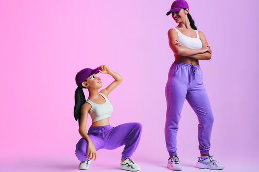 À direita, uma mulher, humana. À esquerda o seu avatar. Em breve todos teremos os nossos 