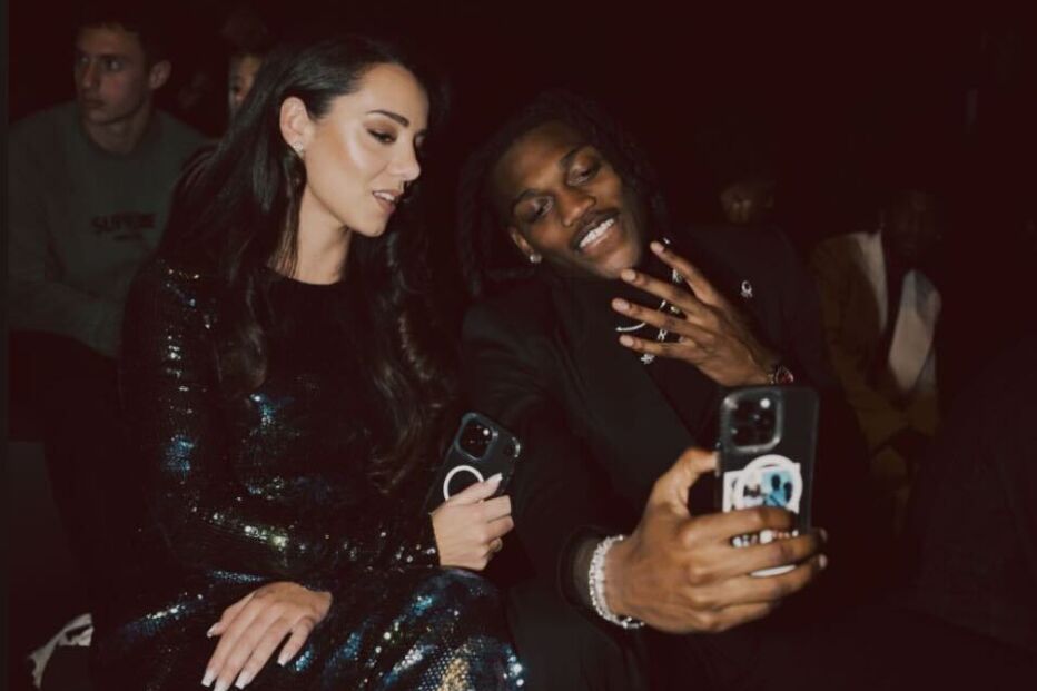 Rafael Leão e Inês Rebelo